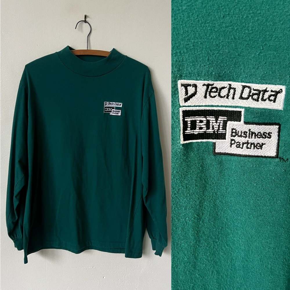 Vintage Ibm Tech Data Long Sleeve Shirt 1990’s Ibm Computer Shirt